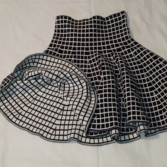 Cache Cache High Waist‎ Circle Miniskirt Squares S - Picture 5 of 5